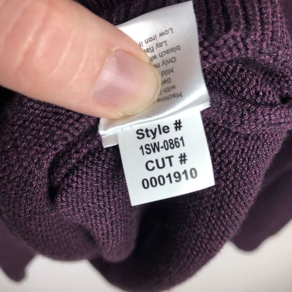 Mizzen+Main Sweater Mens XL Cassady Quarter Zip Plum Heather Mock Neck Pullover - Picture 11 of 14
